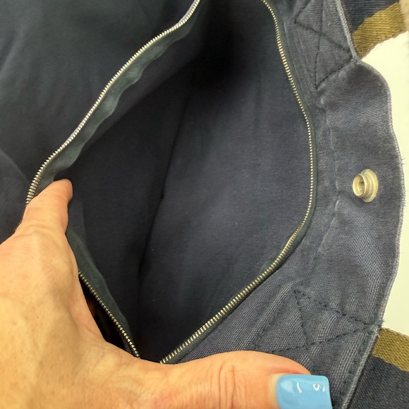 HERMES Fourre Tout Tote Bag, Navy and Olive. - Picture 5 of 10